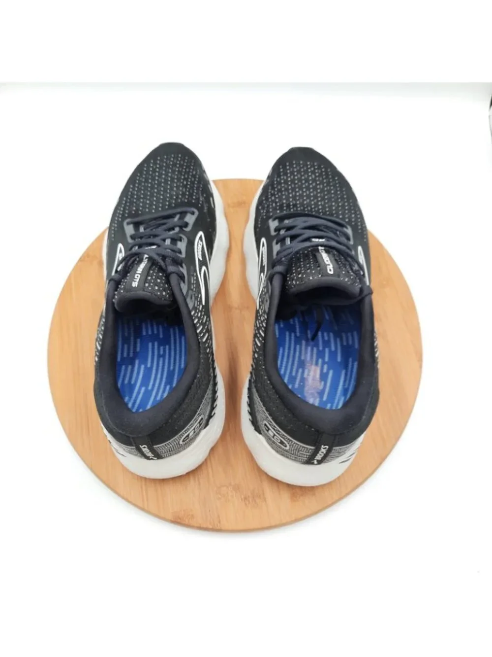 Brooks Glycerine GTS 20 Womens Size 11.5 Wide Shoes Black White Running Sneakers